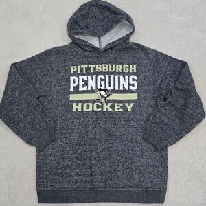 Kids Pittsburgh‎ Penguins Hockey Hoodie Youth Large Grey NHL Official Licensed